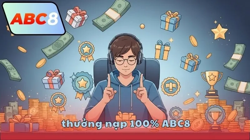 Thưởng nạp 100% ABC8 – Cơ hội nhân đôi vốn chơi 1 thuong-nap-100-abc8